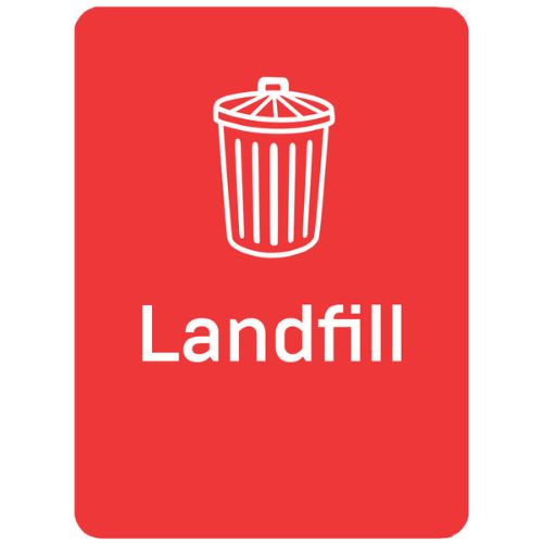 Method Recycling Labels - Large Portrait Red Landfill