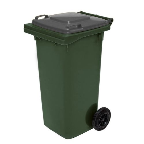 Wheelie Bin 120 Litre green base, grey lid