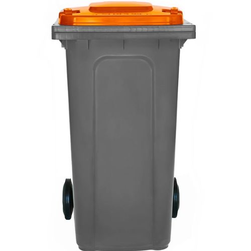 Wheelie Bin 240L grey base, orange lid