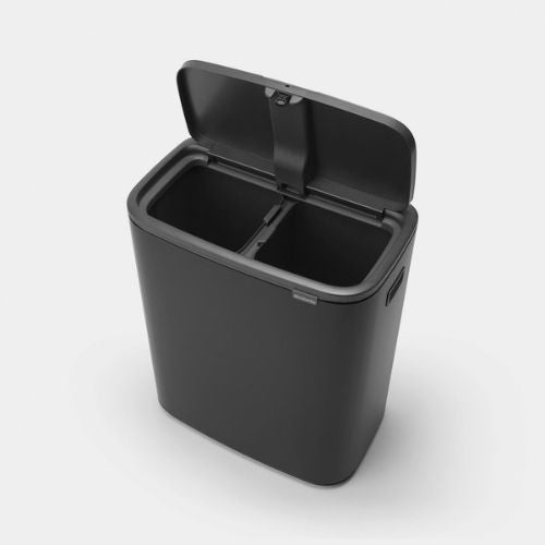 Brabantia Bo Touch Bin, 2x 30 Litre Black top view