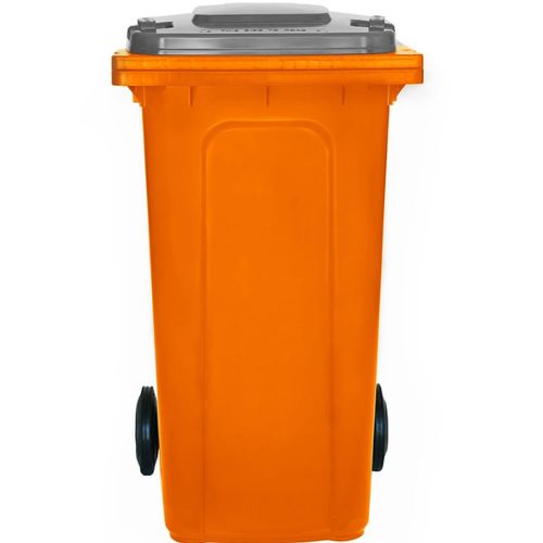 Wheelie Bin 240L orange base, grey lid