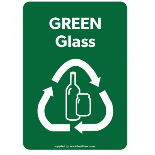 A4 Colour Recycling Label Green Glass