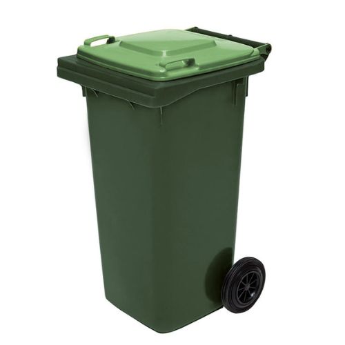 Wheelie Bin 120 Litre green base, nature green lid