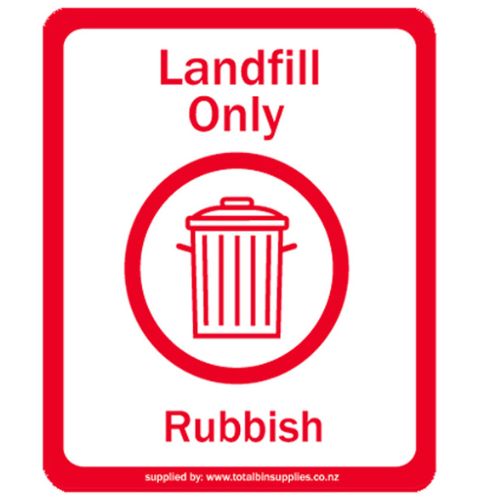 Recycling labels - 25 x 31 cm Red Landfill