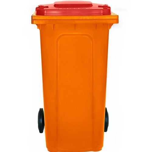 Wheelie Bin 240L orange base, red lid