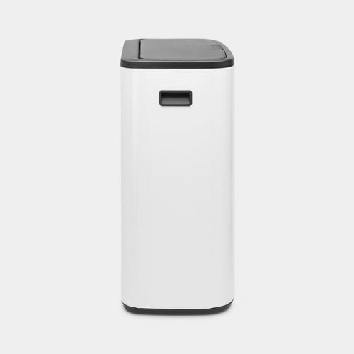 Brabantia Bo Touch Bin, 2x 30 Litre White side view