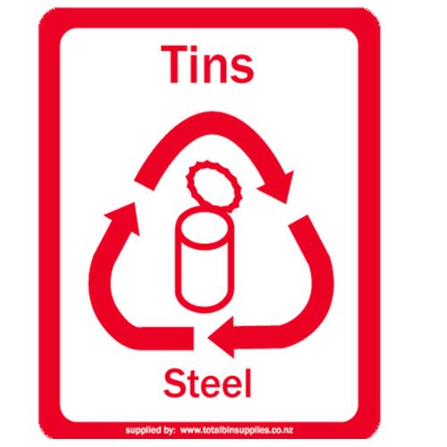 Recycling labels - 25 x 31 cm Tins Steel