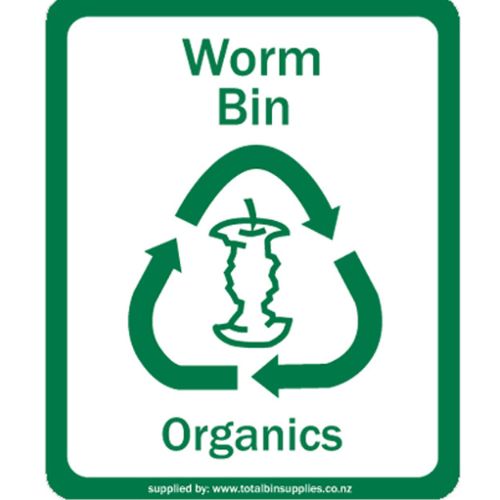 Recycling labels - 25 x 31 cm Green Worm Bin