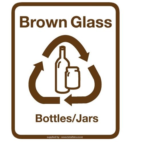 Recycling labels - 25 x 31 cm Brown Glass