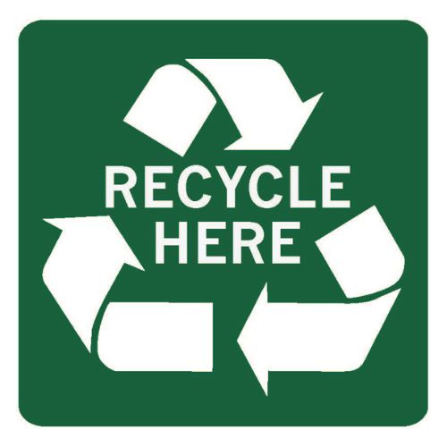 Recycle Here Label Green