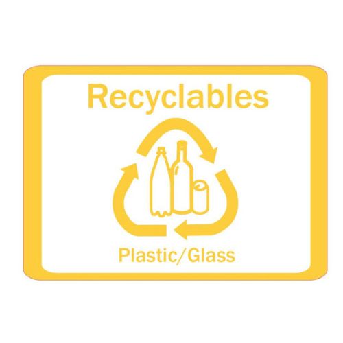 Recycling Labels - A5 Recyclables Plastic Glass