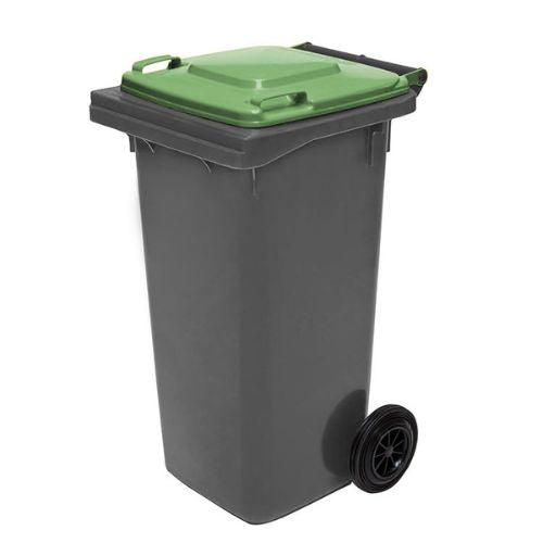 Wheelie Bin 120 Litre grey base, nature green lid