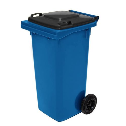 Wheelie Bin 120 Litre blue base, black lid