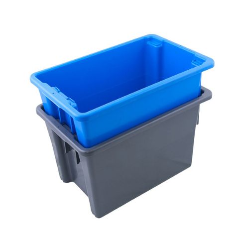 Stack and Nest Bins 68 Litre Grey and Blue stacked