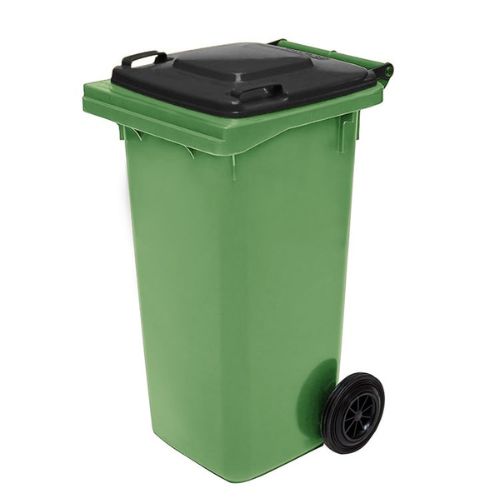 Wheelie Bin 120 Litre nature green base, black lid