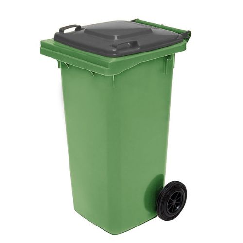 Wheelie Bin 120 Litre nature green base, grey lid