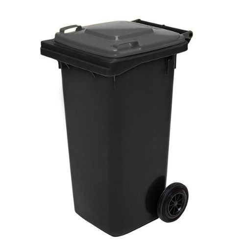 Wheelie Bin 120 Litre black base, grey lid