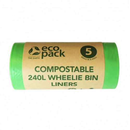 240L Compostable wheelie bin liners