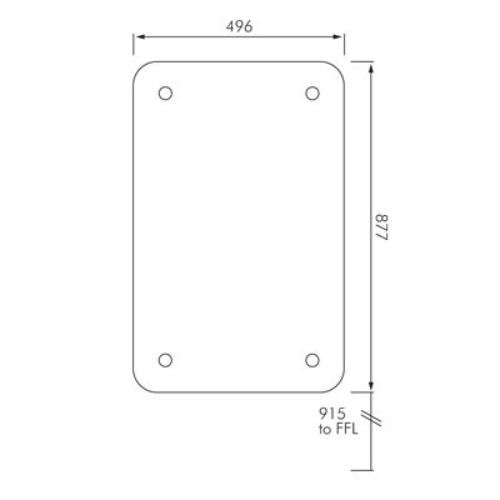 Wall mounted baby changing station - vertical dimensions