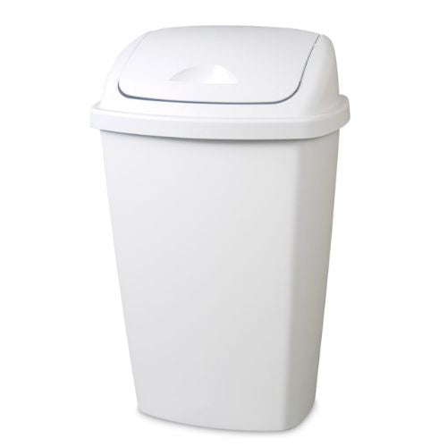 Swing Top Rubbish Bin 51 Litre White