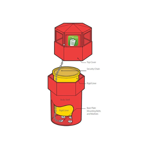 Classic bin - safety chain