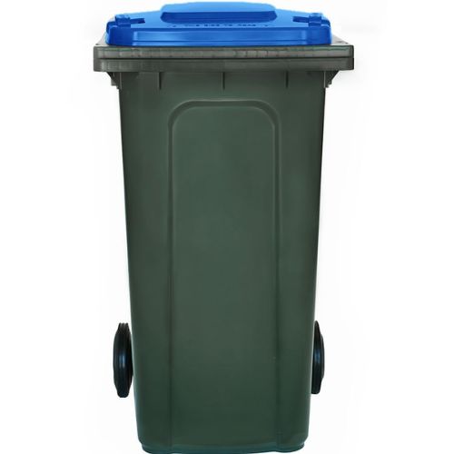 Wheelie bin 240 Litre green base, blue lid