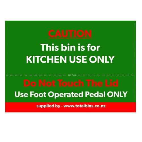 Kitchen Use Only Label