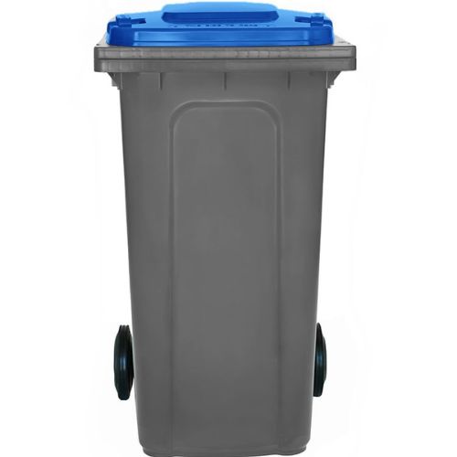 Wheelie Bin 240L grey base, blue lid
