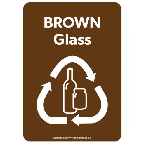 A4 Colour Recycling Label Brown Glass