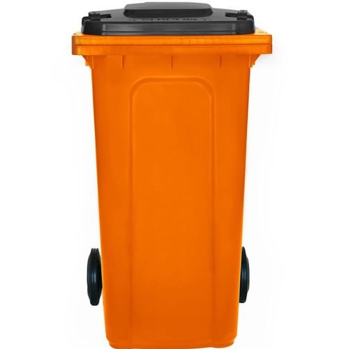 Wheelie Bin 240L orange base, black lid