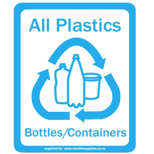 Recycling labels - 25 x 31 cm Blue All Plastics