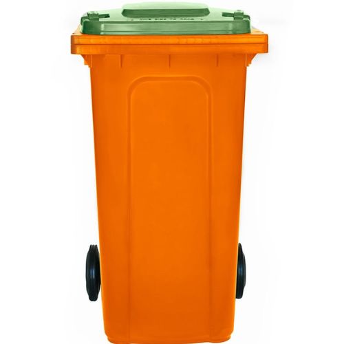 Wheelie Bin 240L orange base, nature green lid