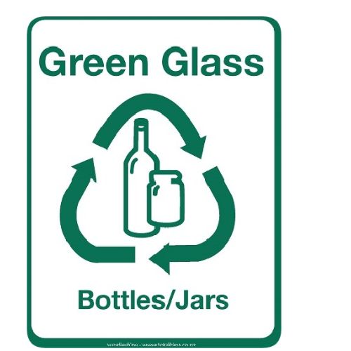 Recycling labels - 25 x 31 cm Green Glass