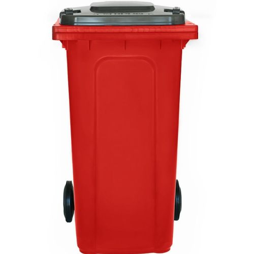 Wheelie Bin 240L red base, green lid