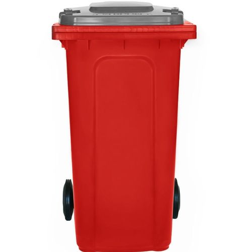 Wheelie Bin 240L red base, grey lid