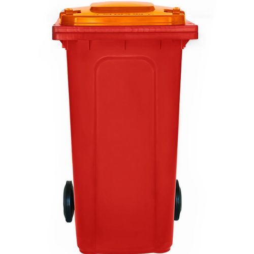 Wheelie Bin 240L red base, orange lid