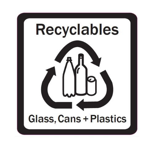 Transparent and Black Recycling Labels Recyclables