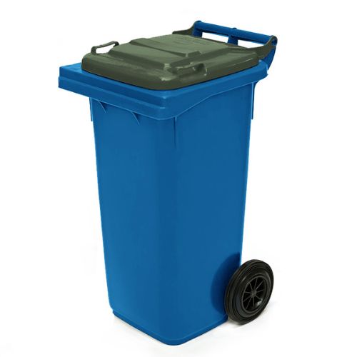 Wheelie Bin 80 Litre blue base,  green lid