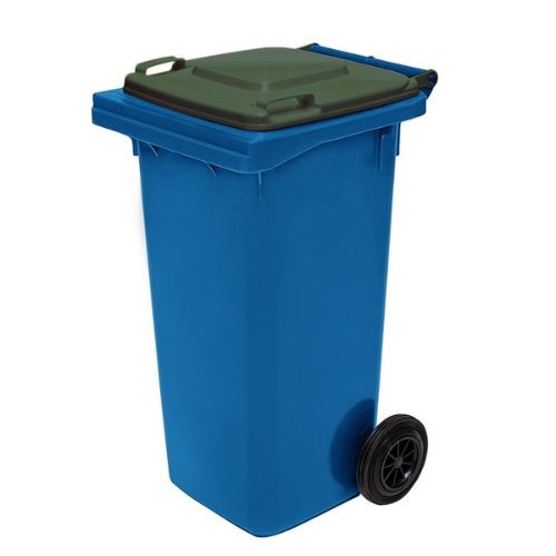 Wheelie Bin 120 Litre blue base, green lid