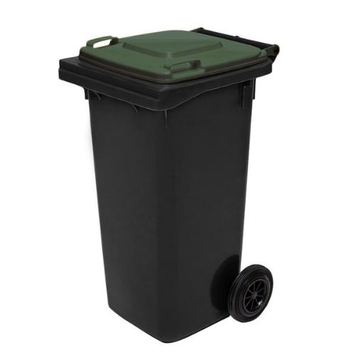Wheelie Bin 120 Litre black base, green lid