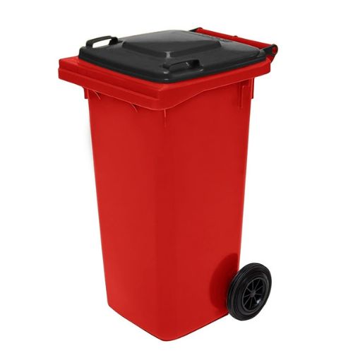 Wheelie Bin 120 Litre red base, black lid