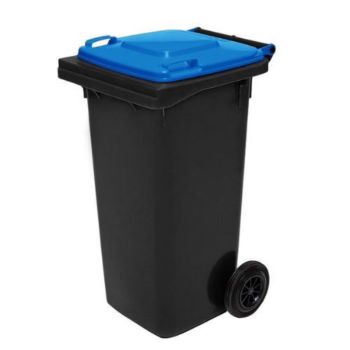 Wheelie Bin 120 Litre black base, blue lid