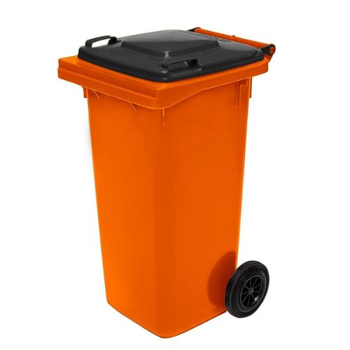 Wheelie Bin 120 Litre orange base, black lid