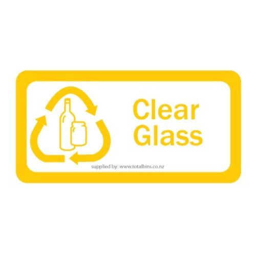 Recycling Labels - Wheelie Bin Lid Clear Glass