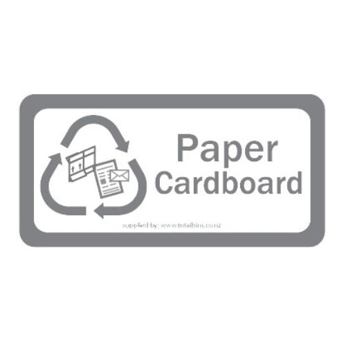 Recycling Labels - Wheelie Bin Lid Grey Paper and Cardboard